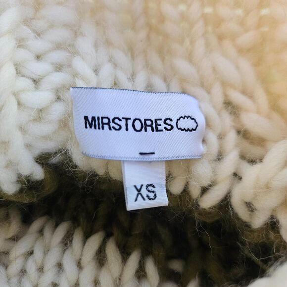 MIRSTORES Handknit Sweater Women's XS Oversized Chunky Cable Knit Fisherman Wool - Picture 7 of 9